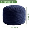 HIGOGOGO Pouf rotondo in velluto a coste con imbottitura in schiuma, 50 x 35 cm, poggiapiedi per soggiorno, blu navy